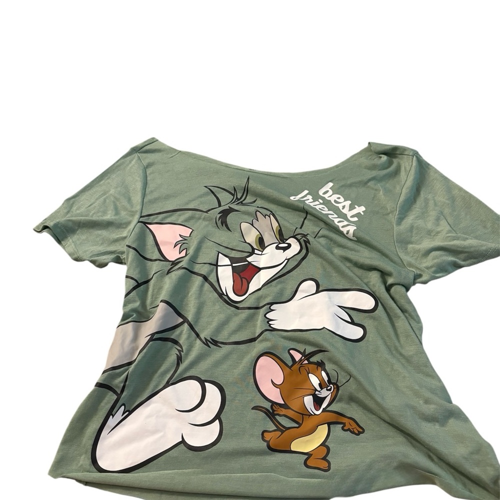 Tom and Jerry Woman’s Green T-Shirt